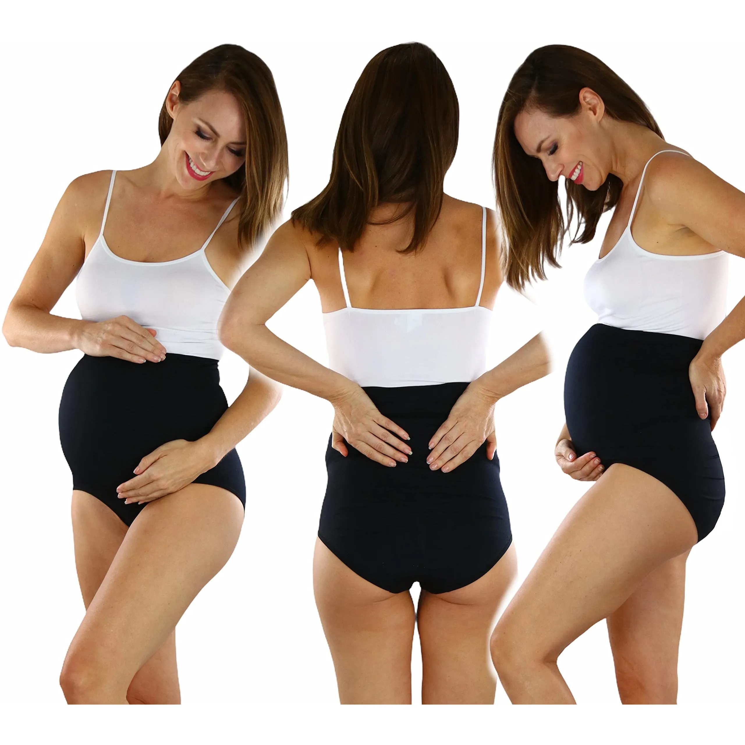 3-Pack: ToBeInStyle Women's High Waist Over The Bump Maternity Underwear