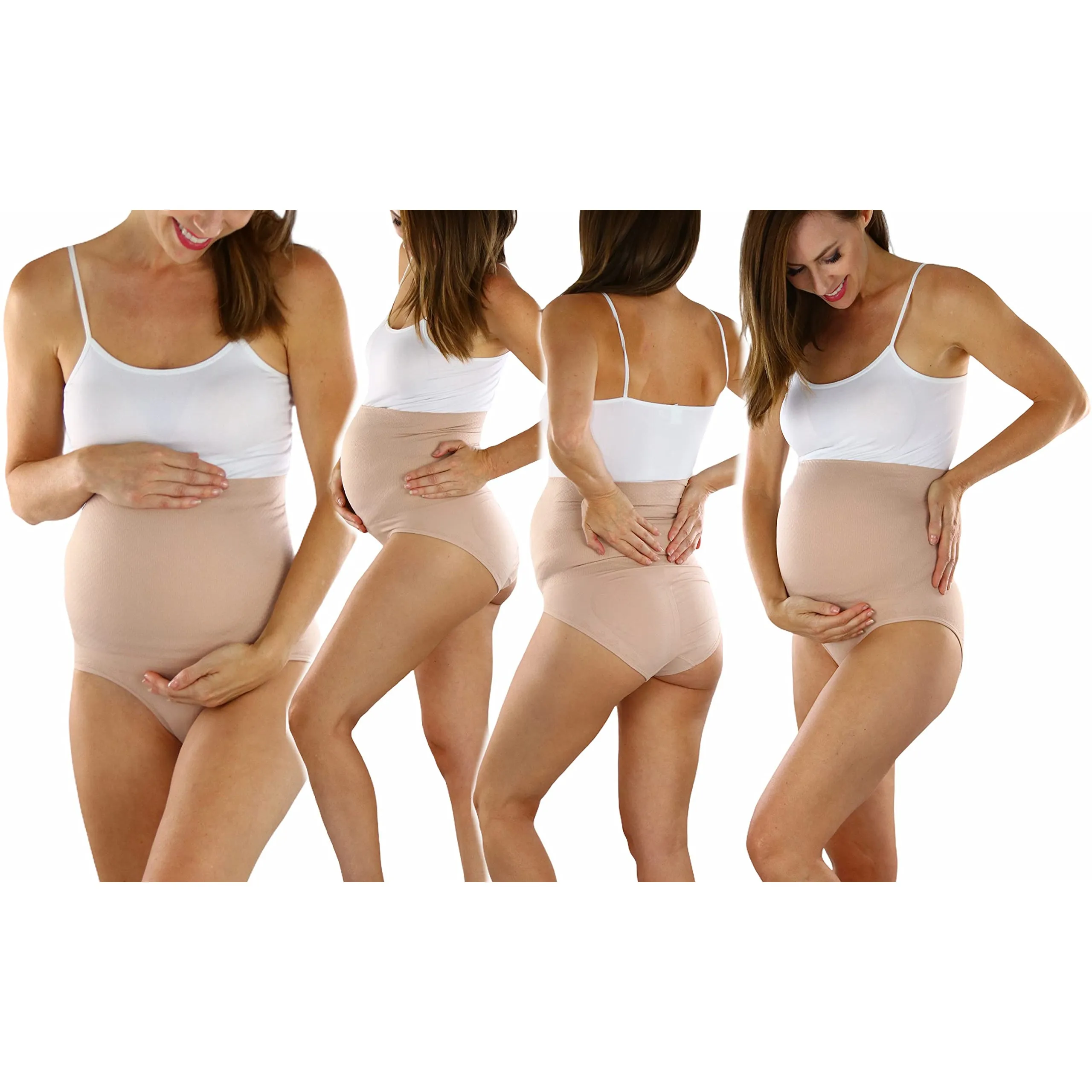 3-Pack: ToBeInStyle Women's High Waist Over The Bump Maternity Underwear
