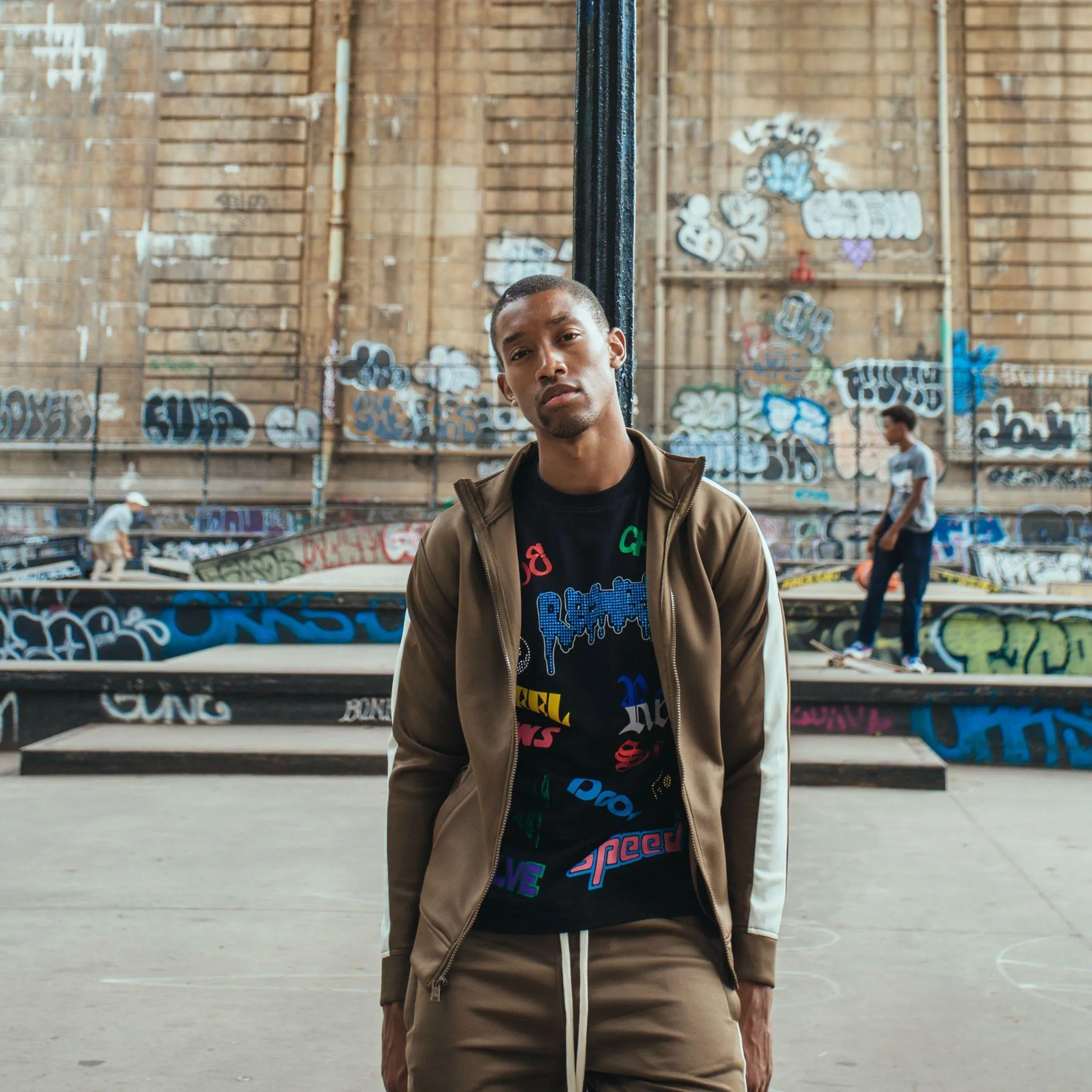 501 Track Jacket - Olive/Cream