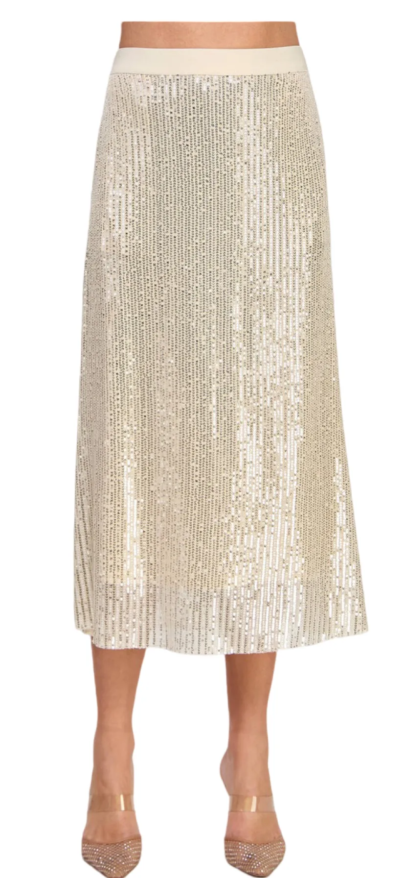Apparel- Ellison Sequins Midi Skirt