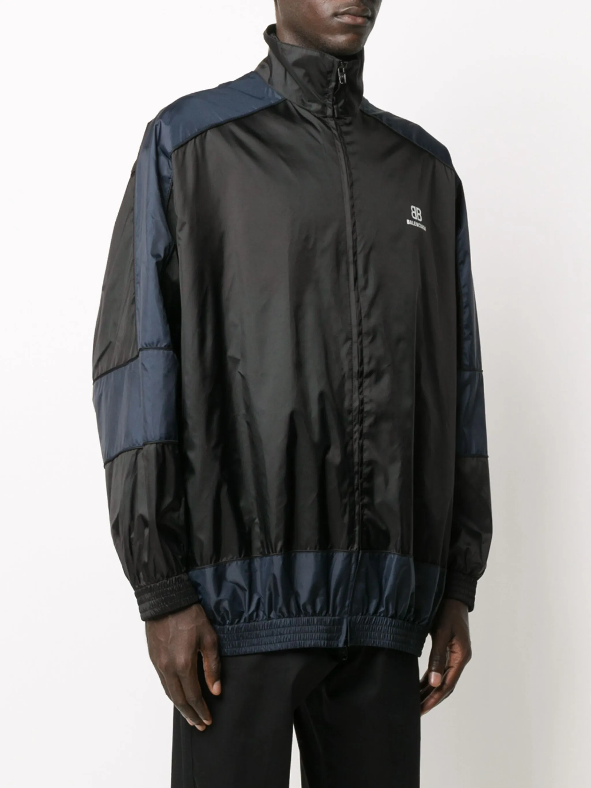 BALENCIAGA BB Zip-up Track Jacket Navy/White