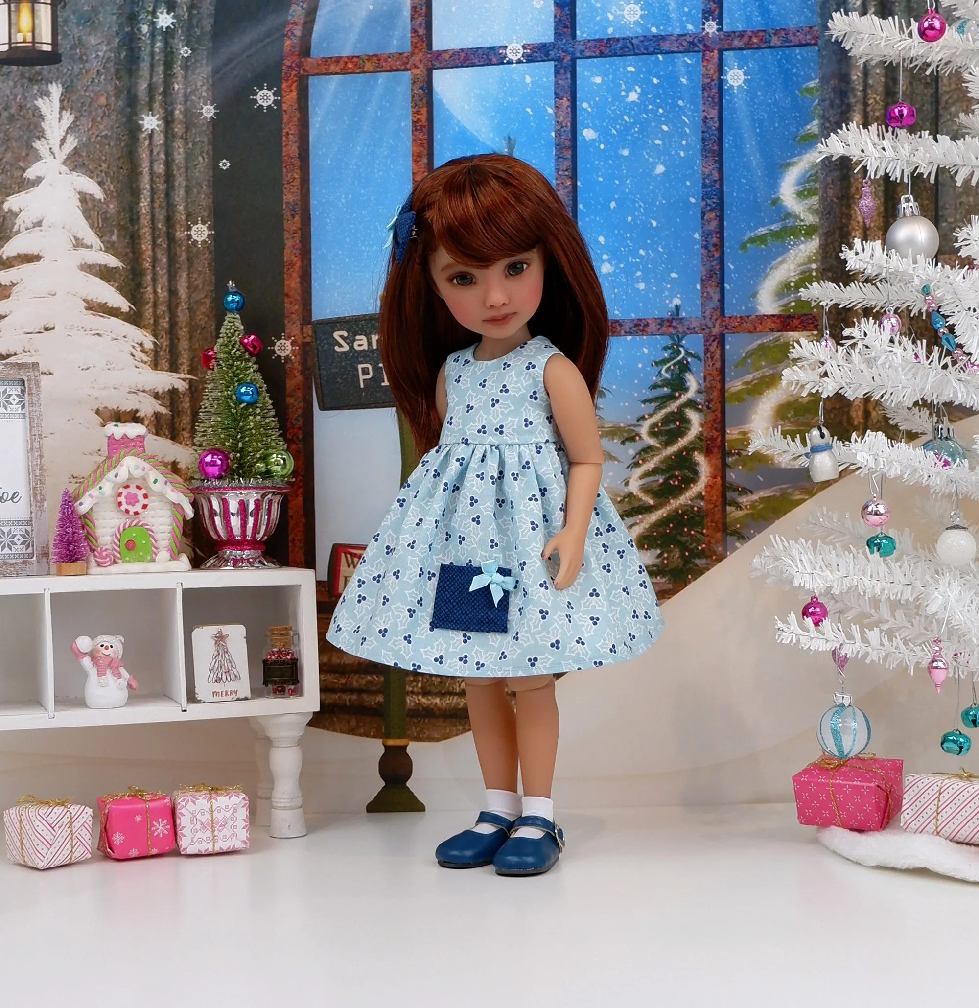 Blue Holly - dress with shoes for Ruby Red Fashion Friends doll