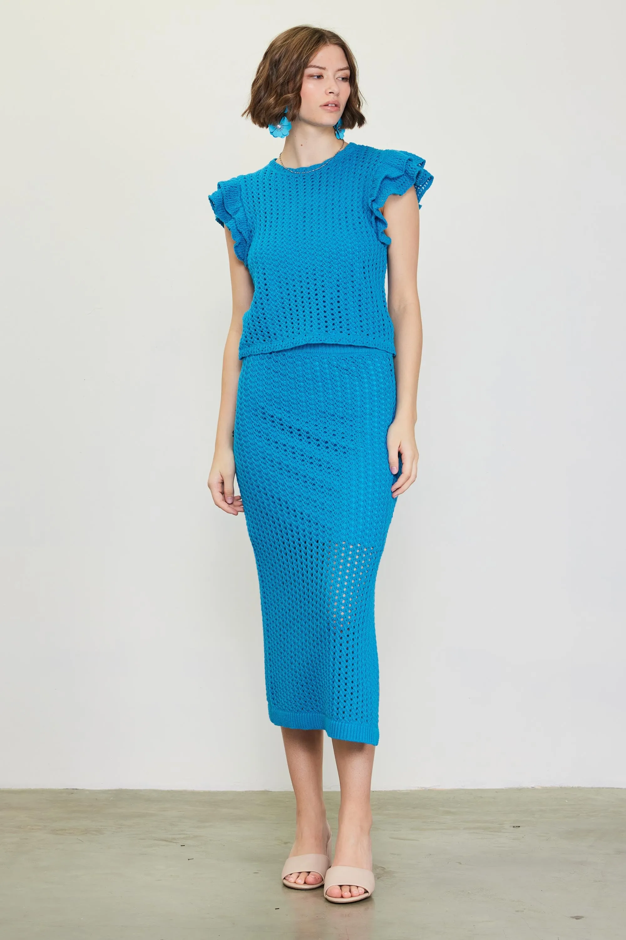 Blue Midi Skirt