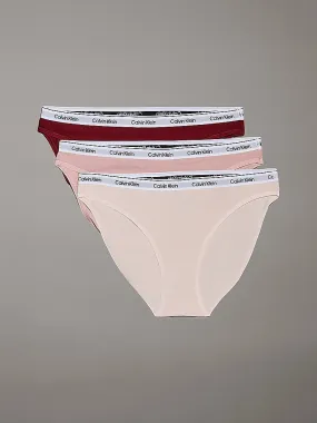 Calvin Klein MODERN LOGO Womens 3 Pack Bikinis Multicoloured