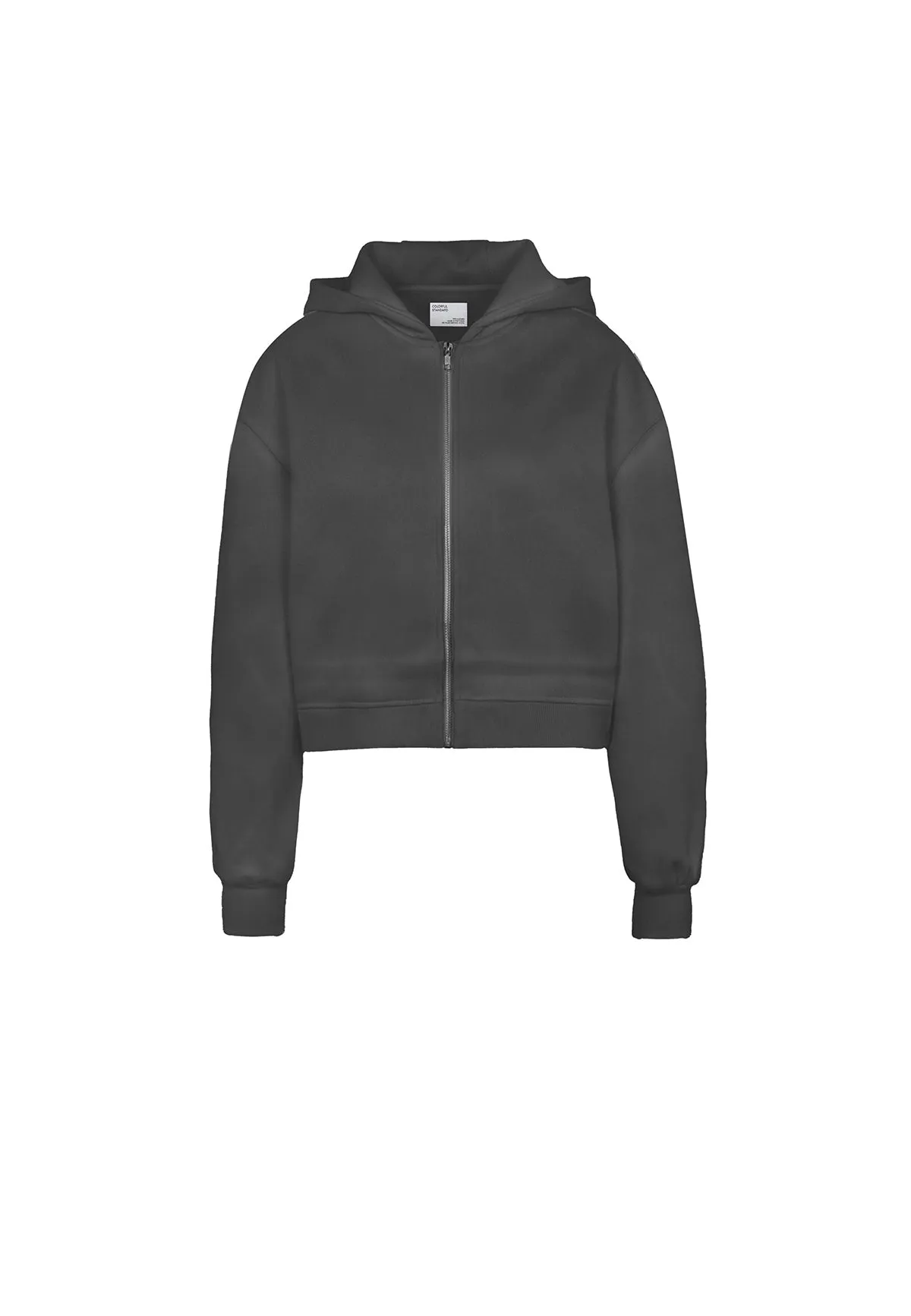 CROP ZIP HOOD FADED BLACK