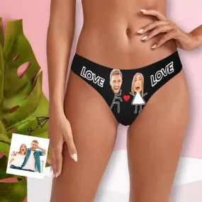 Custom Face Underwear for Women Personalized Show Love Couple Lingerie Women's Classic Thongs Valentine's Day For Her