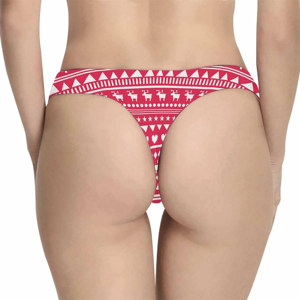 Custom Face Underwear for Womens Personalized Christmas Red Cube Women's Classic Thongs Funny Lovers Gift