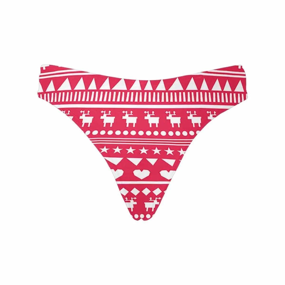 Custom Face Underwear for Womens Personalized Christmas Red Cube Women's Classic Thongs Funny Lovers Gift