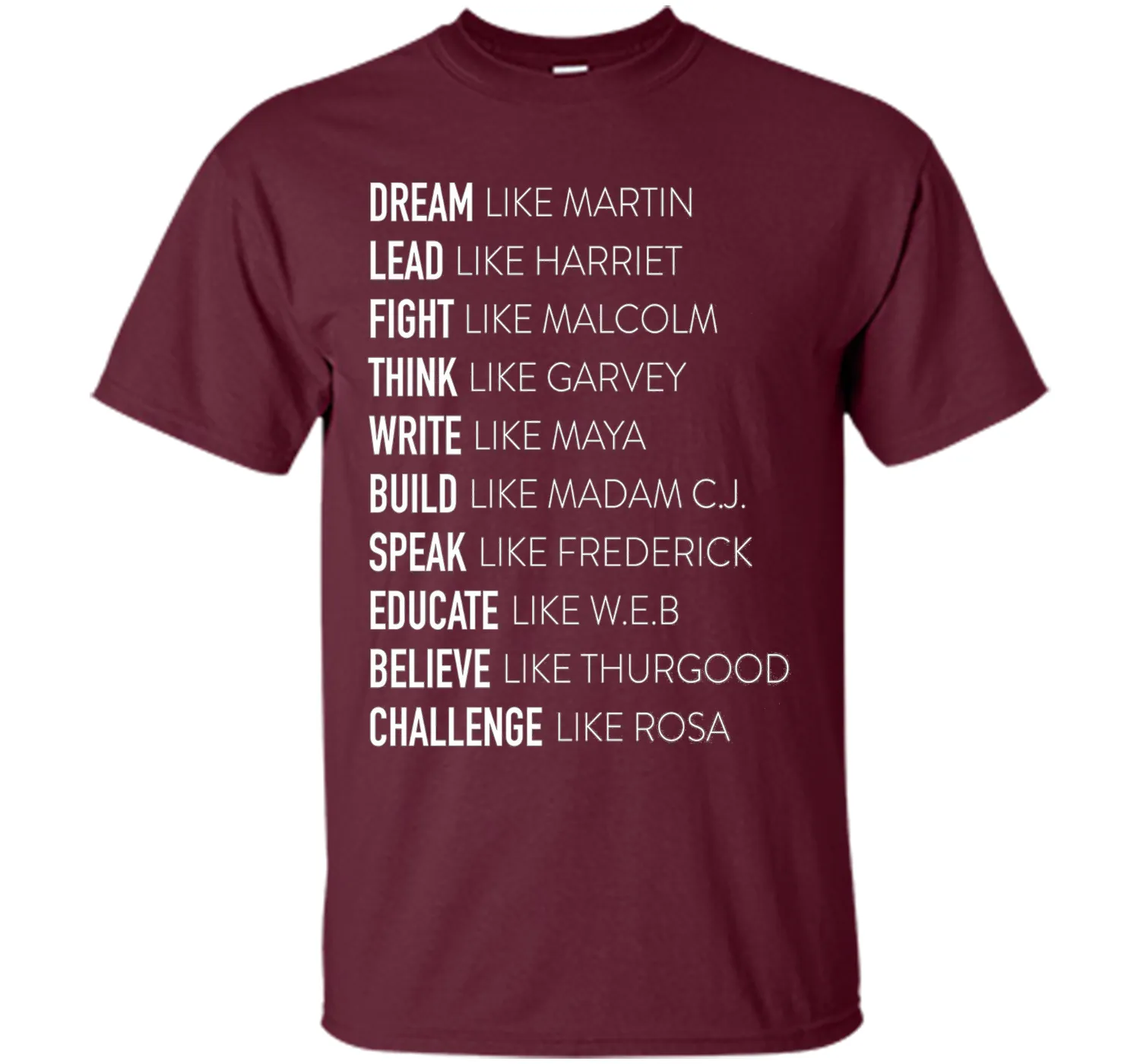 Dream Lead Fight Think Write Build Speak Educate T shirt