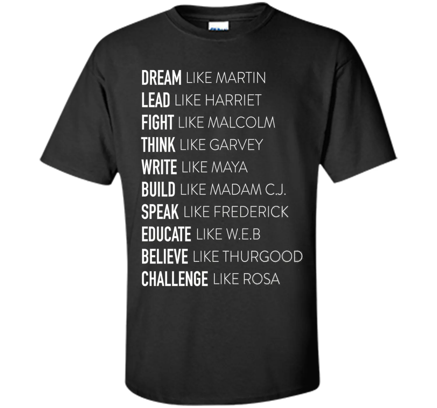 Dream Lead Fight Think Write Build Speak Educate T shirt