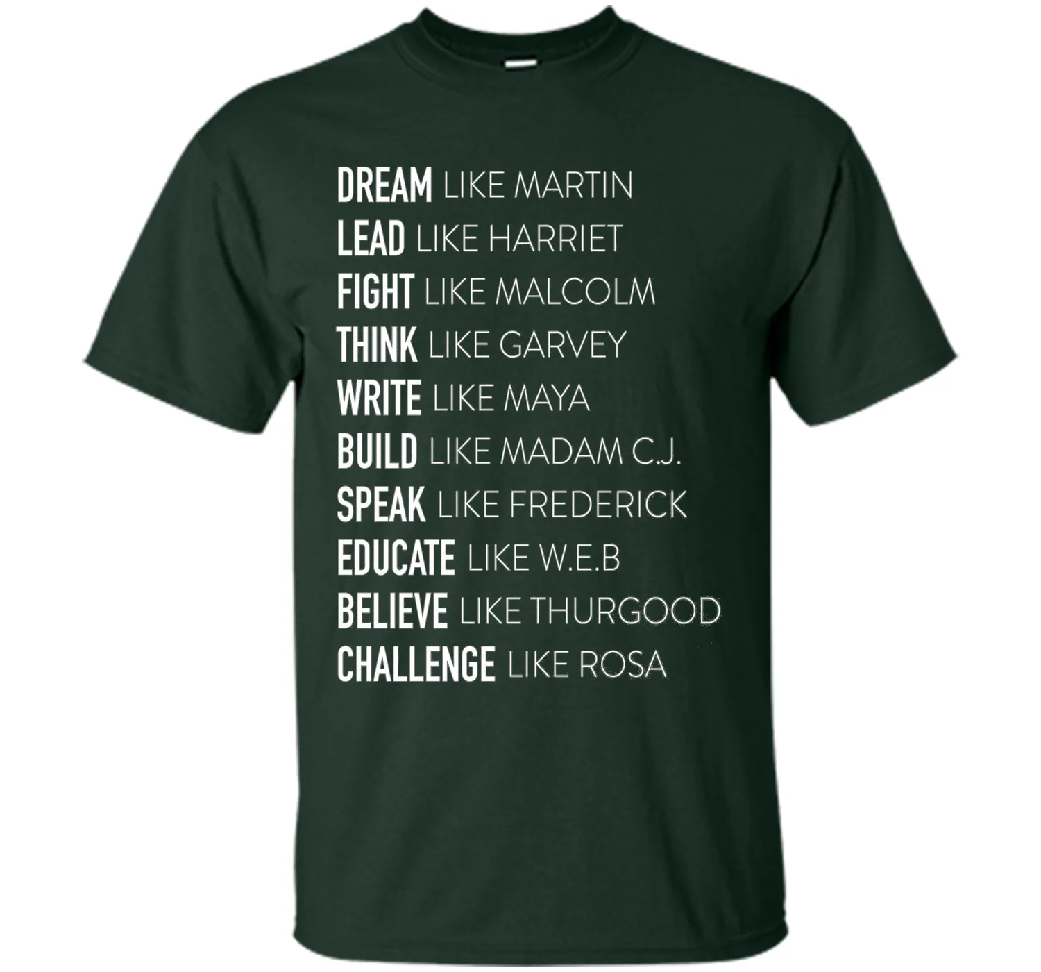 Dream Lead Fight Think Write Build Speak Educate T shirt