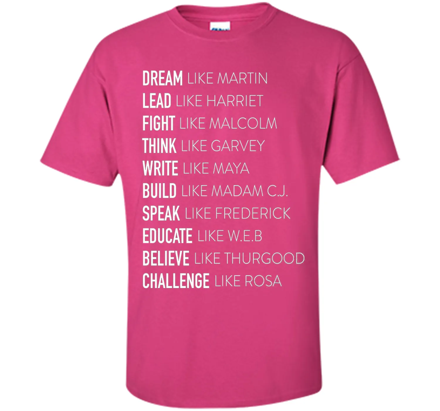 Dream Lead Fight Think Write Build Speak Educate T shirt