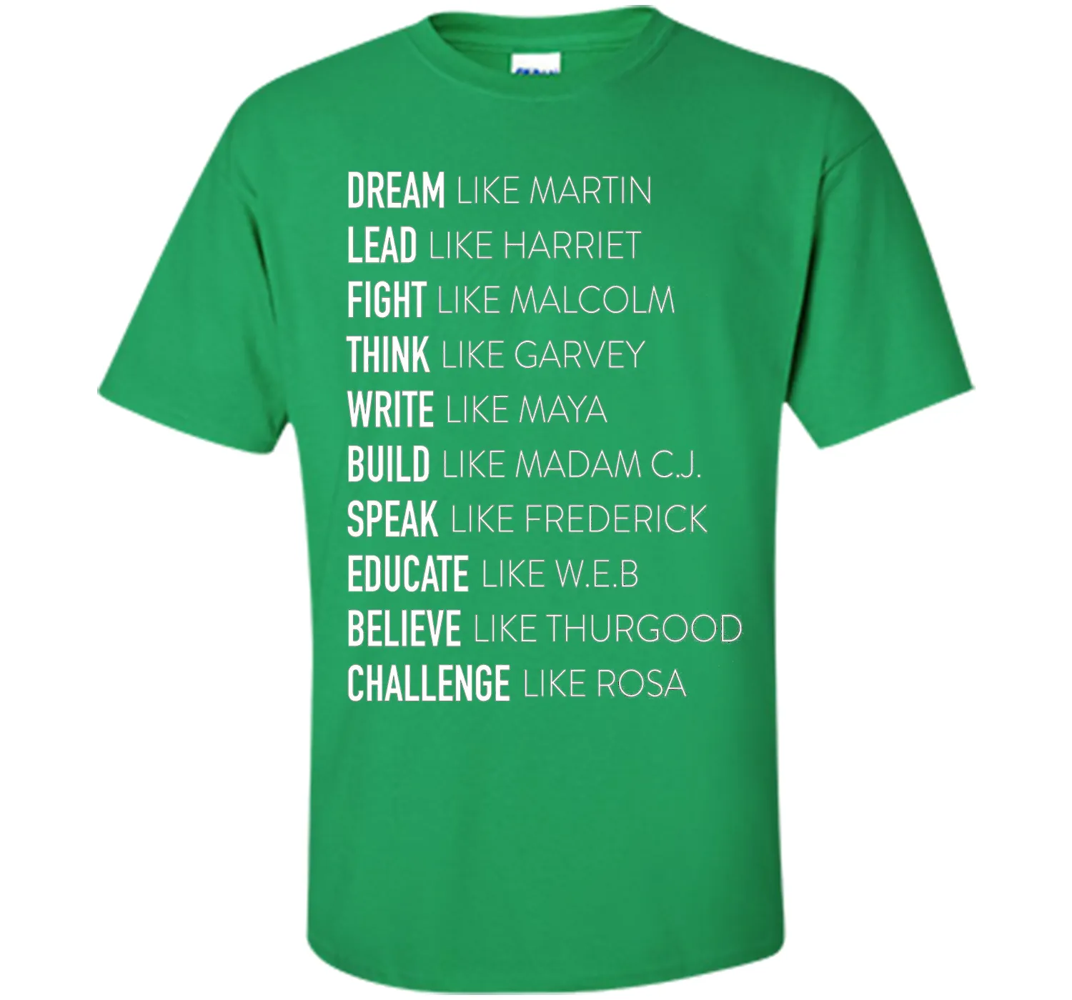 Dream Lead Fight Think Write Build Speak Educate T shirt