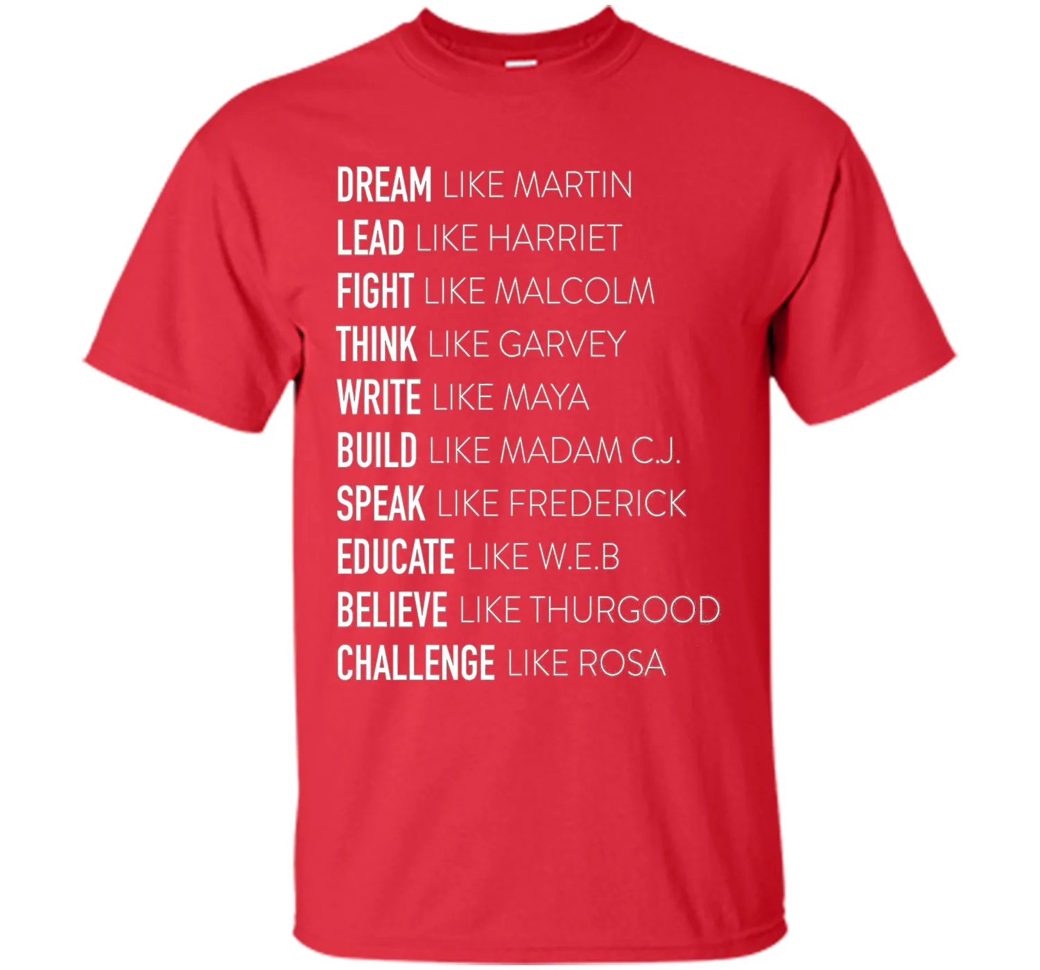 Dream Lead Fight Think Write Build Speak Educate T shirt