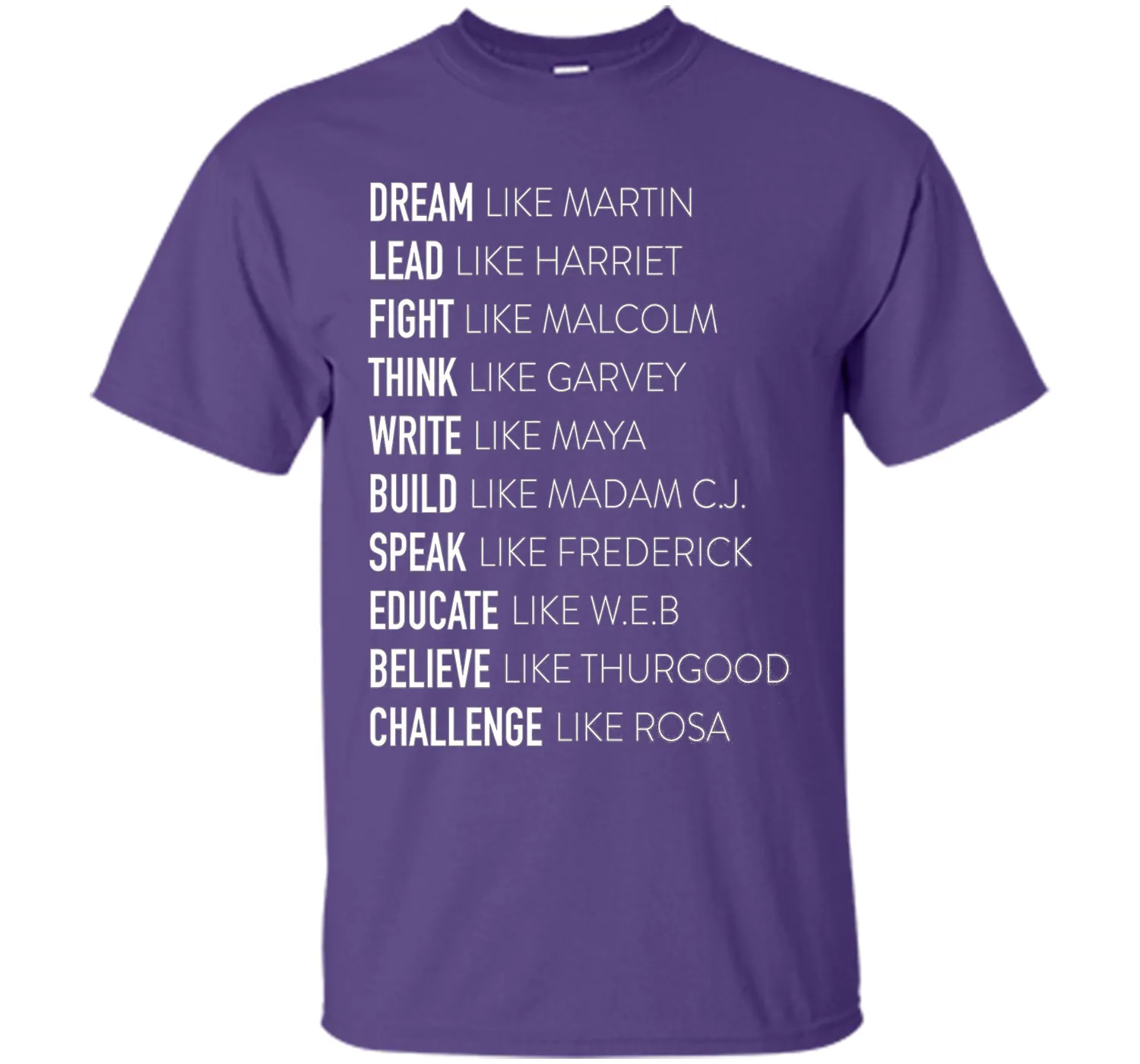 Dream Lead Fight Think Write Build Speak Educate T shirt