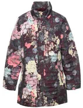 Floral Pattern Puffer Jacket - M