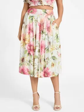 Guess Elodie Midi Flare Skirt - Painted Daisies