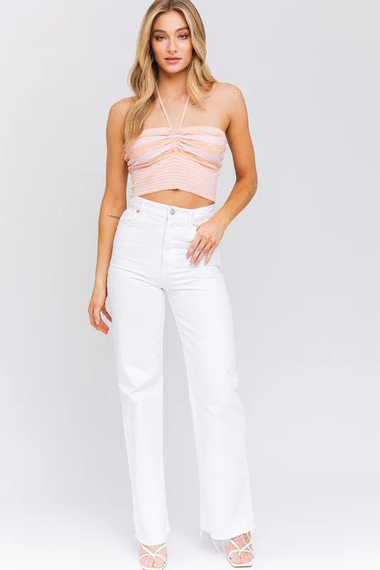Halter Sweater Crop Top