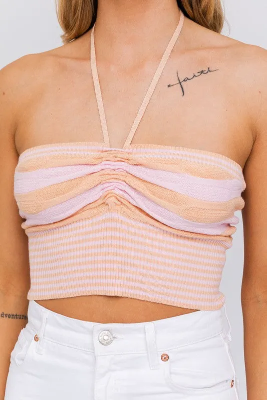 Halter Sweater Crop Top