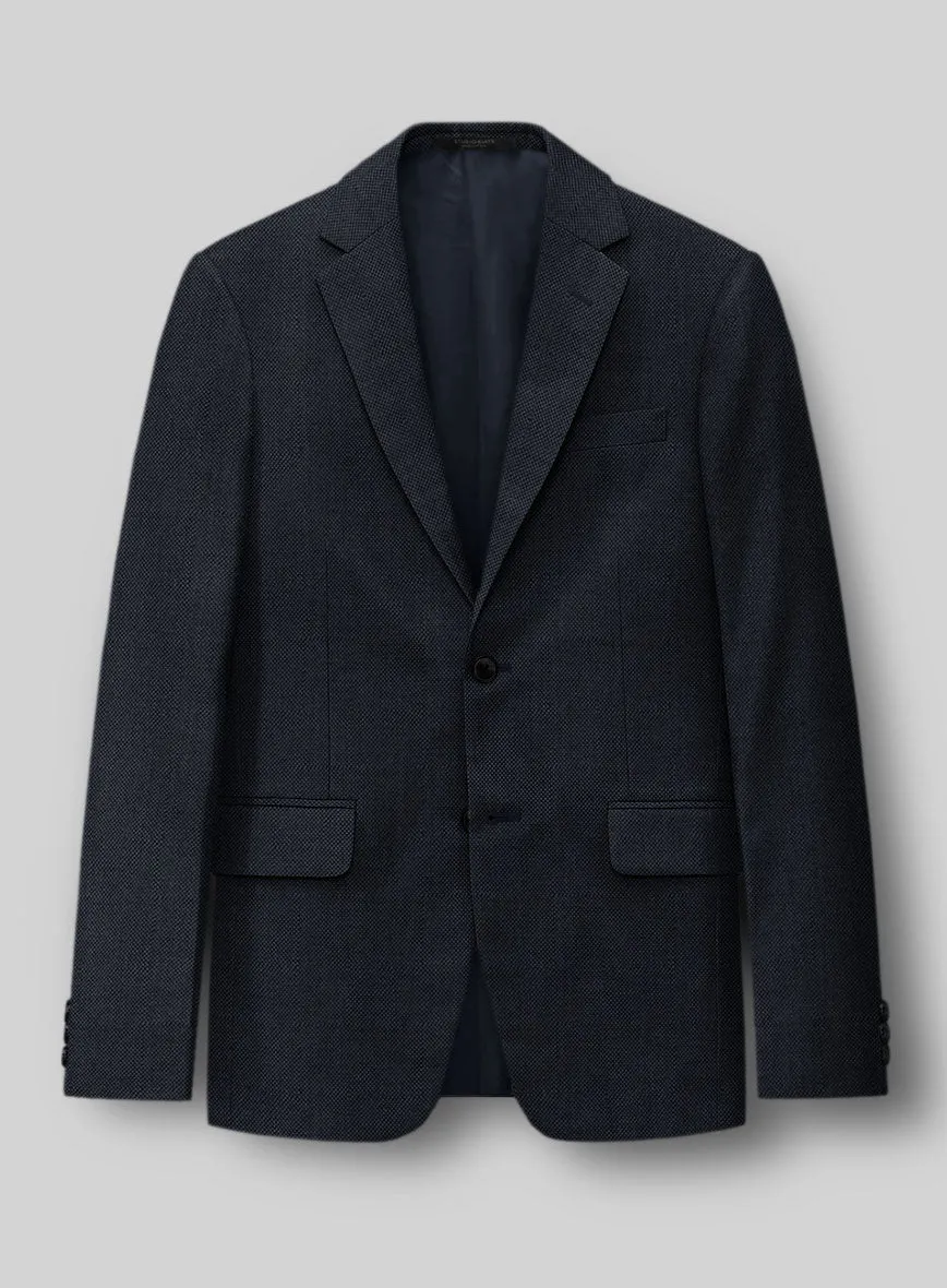Hardy Minnis Dark Blue Birdseye Wool Jacket