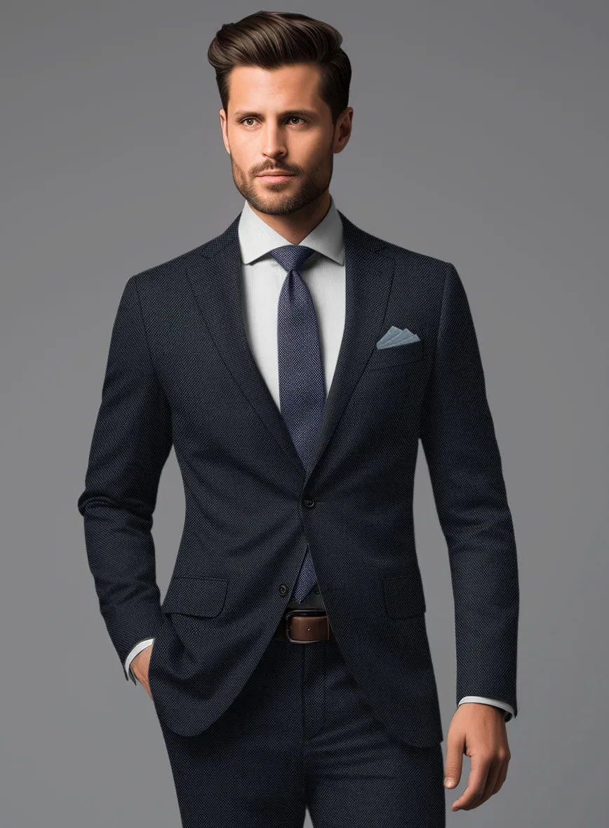 Hardy Minnis Dark Blue Birdseye Wool Jacket