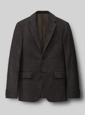 Hardy Minnis Dark Brown Sharkskin Wool Jacket