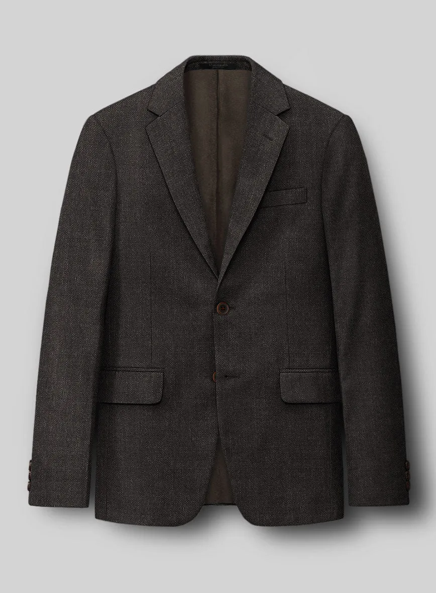 Hardy Minnis Dark Brown Sharkskin Wool Jacket