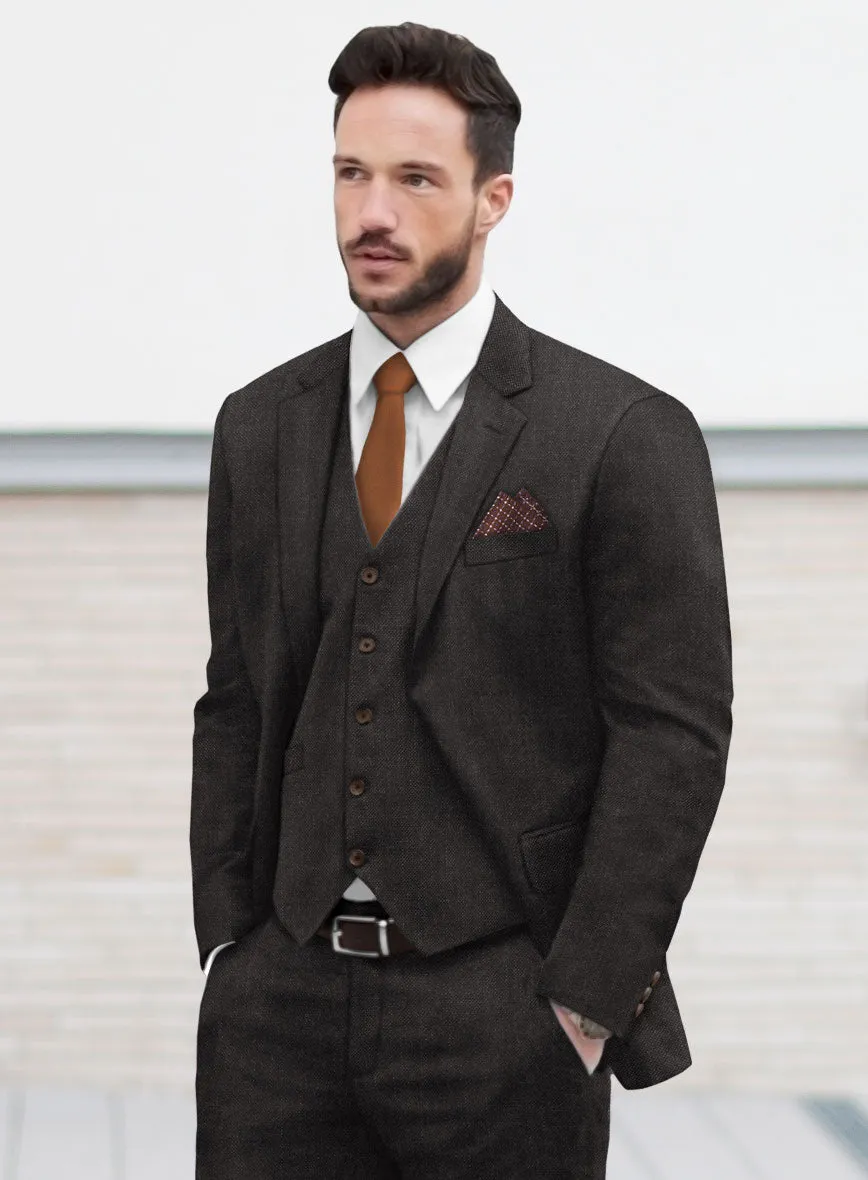 Hardy Minnis Dark Brown Sharkskin Wool Jacket