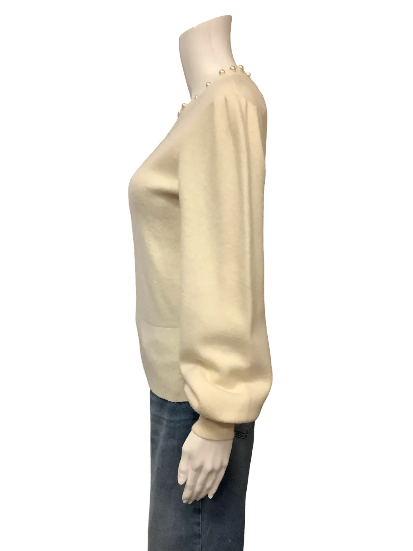 Kate Spade Pearl Crew Neck Sweater Neutral Size: S