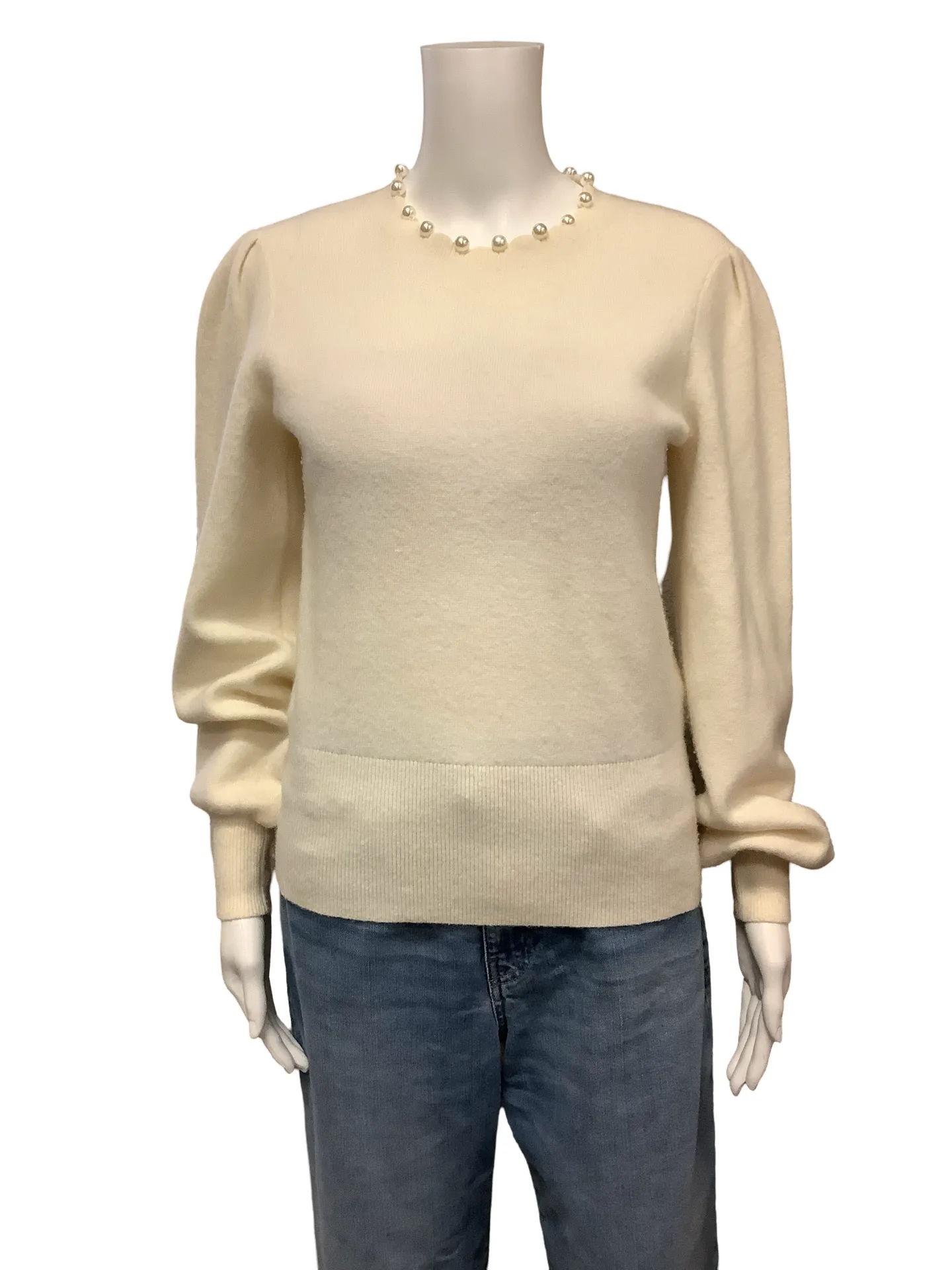Kate Spade Pearl Crew Neck Sweater Neutral Size: S