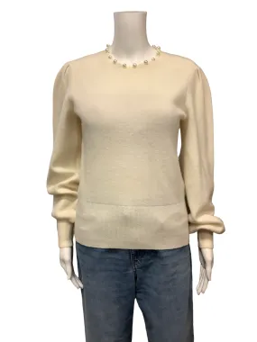 Kate Spade Pearl Crew Neck Sweater Neutral Size: S