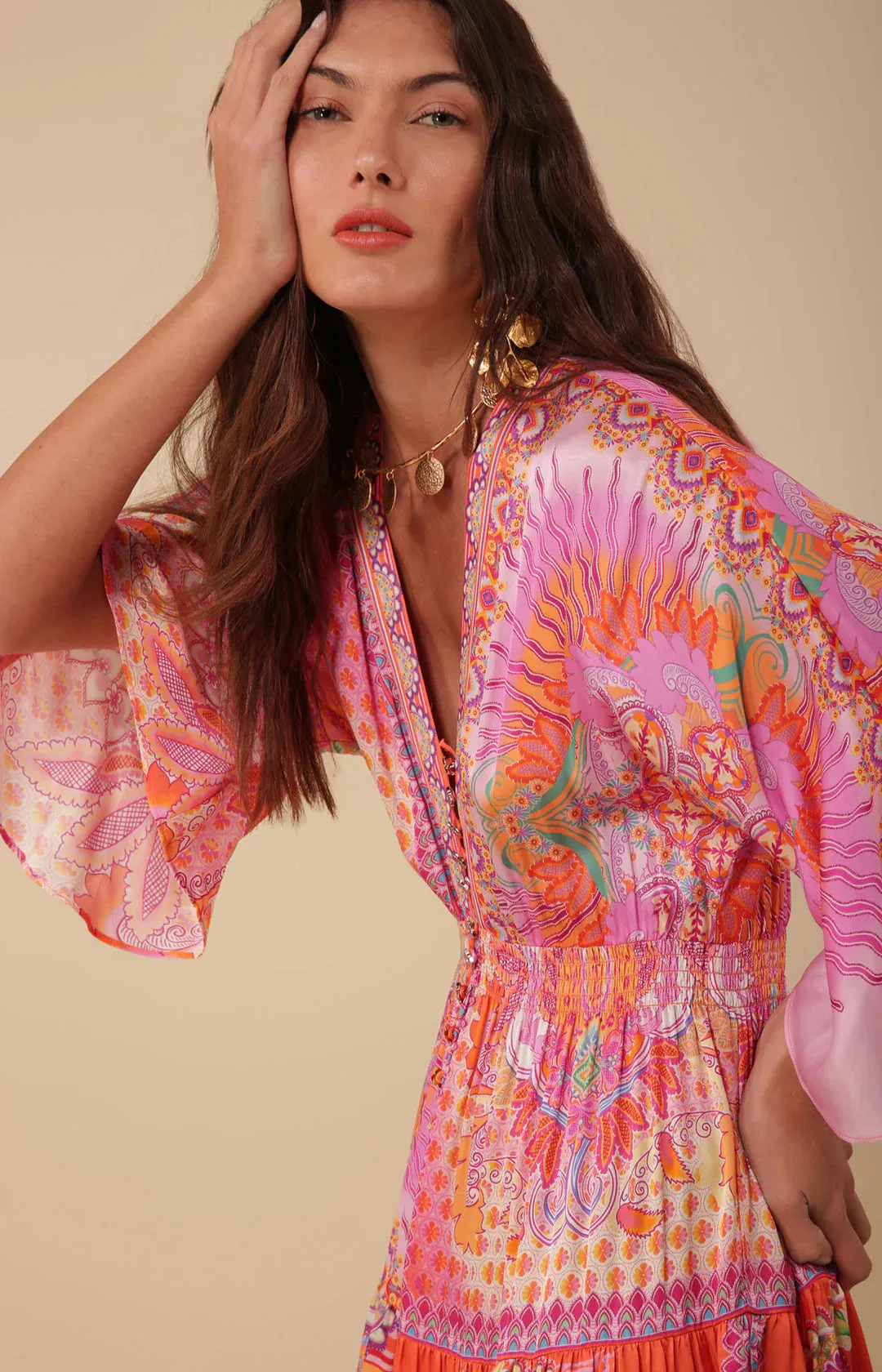 Kaylee Midi Dress Orange - Hale Bob