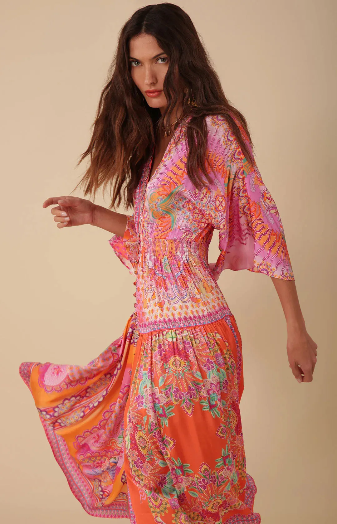 Kaylee Midi Dress Orange - Hale Bob