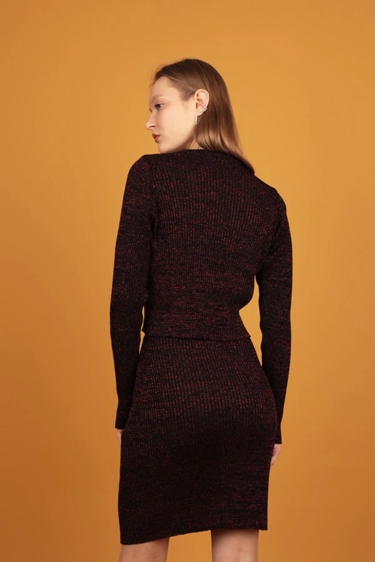 KKT Glitter Knitwear Women's Skirt-Red - Rohnert Park