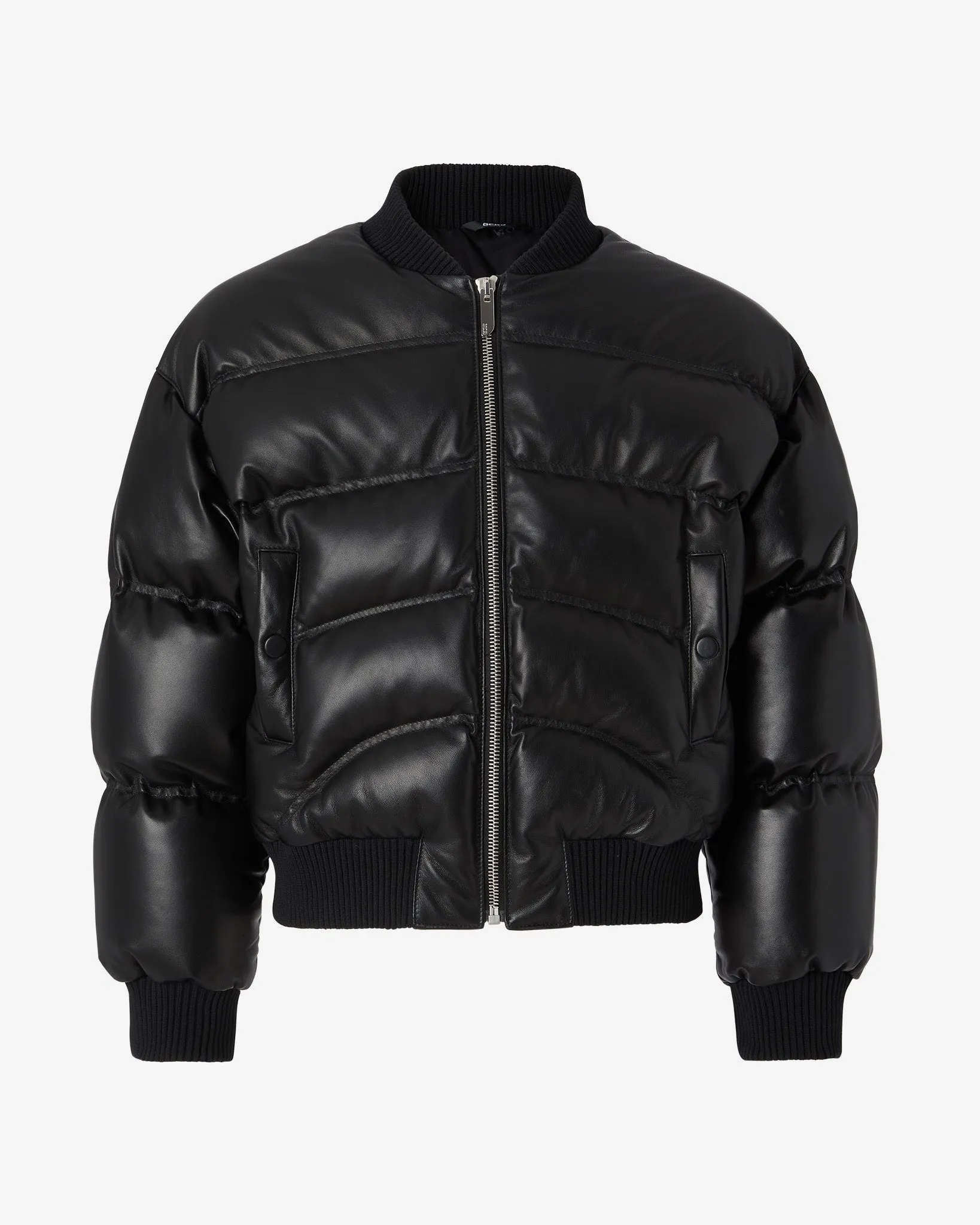 Leather Puffer Bomber