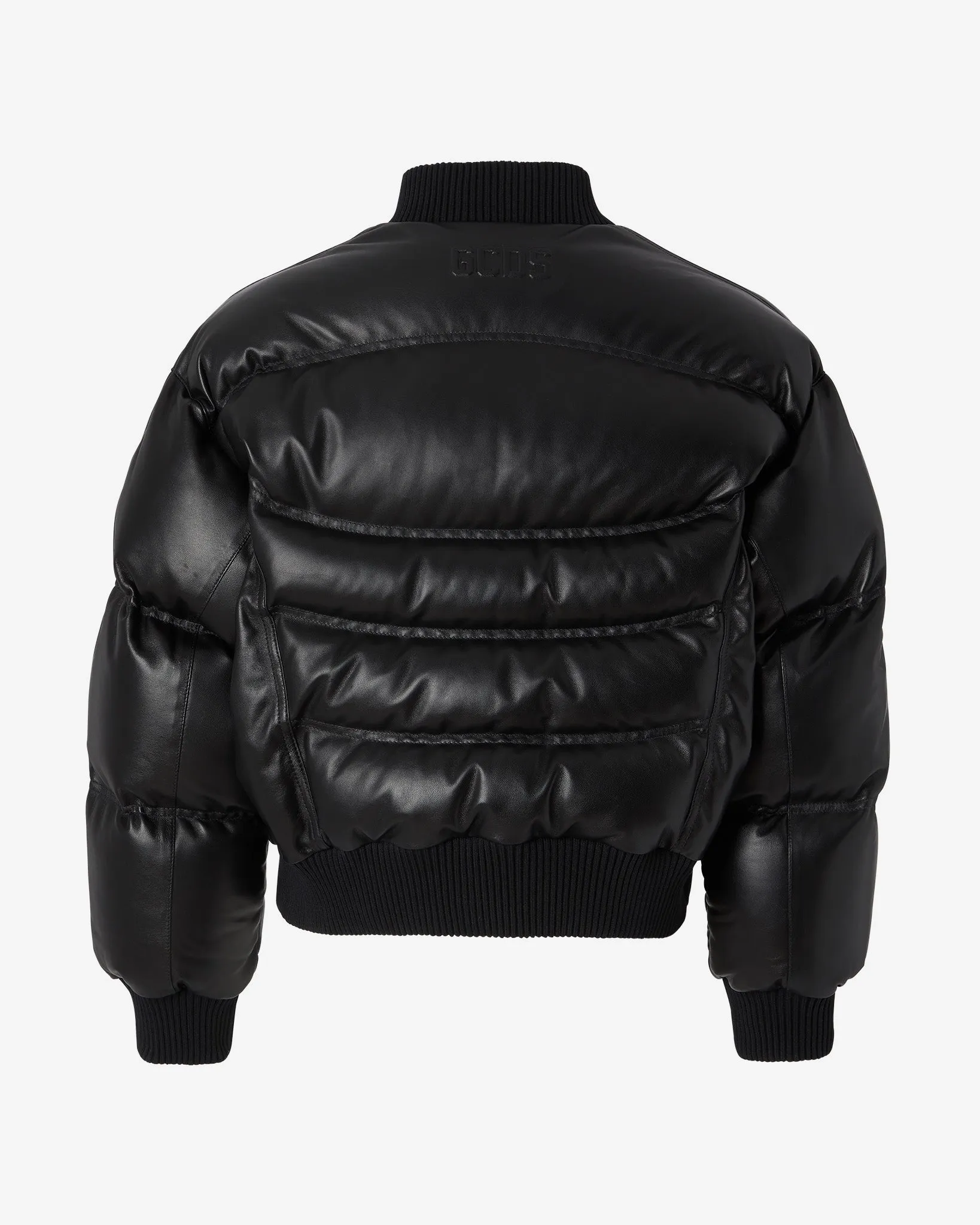 Leather Puffer Bomber