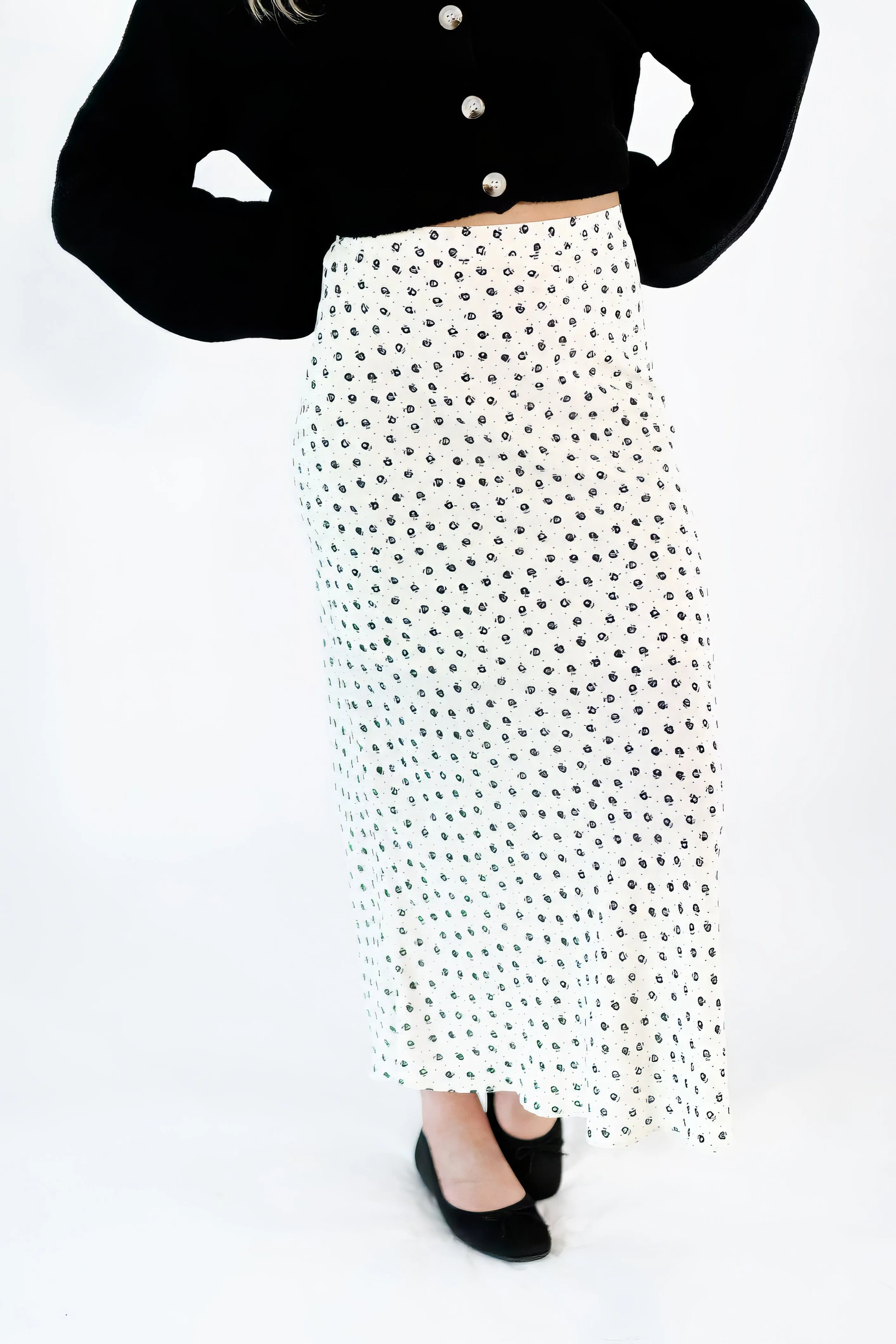 Match Point Floral Midi Skirt