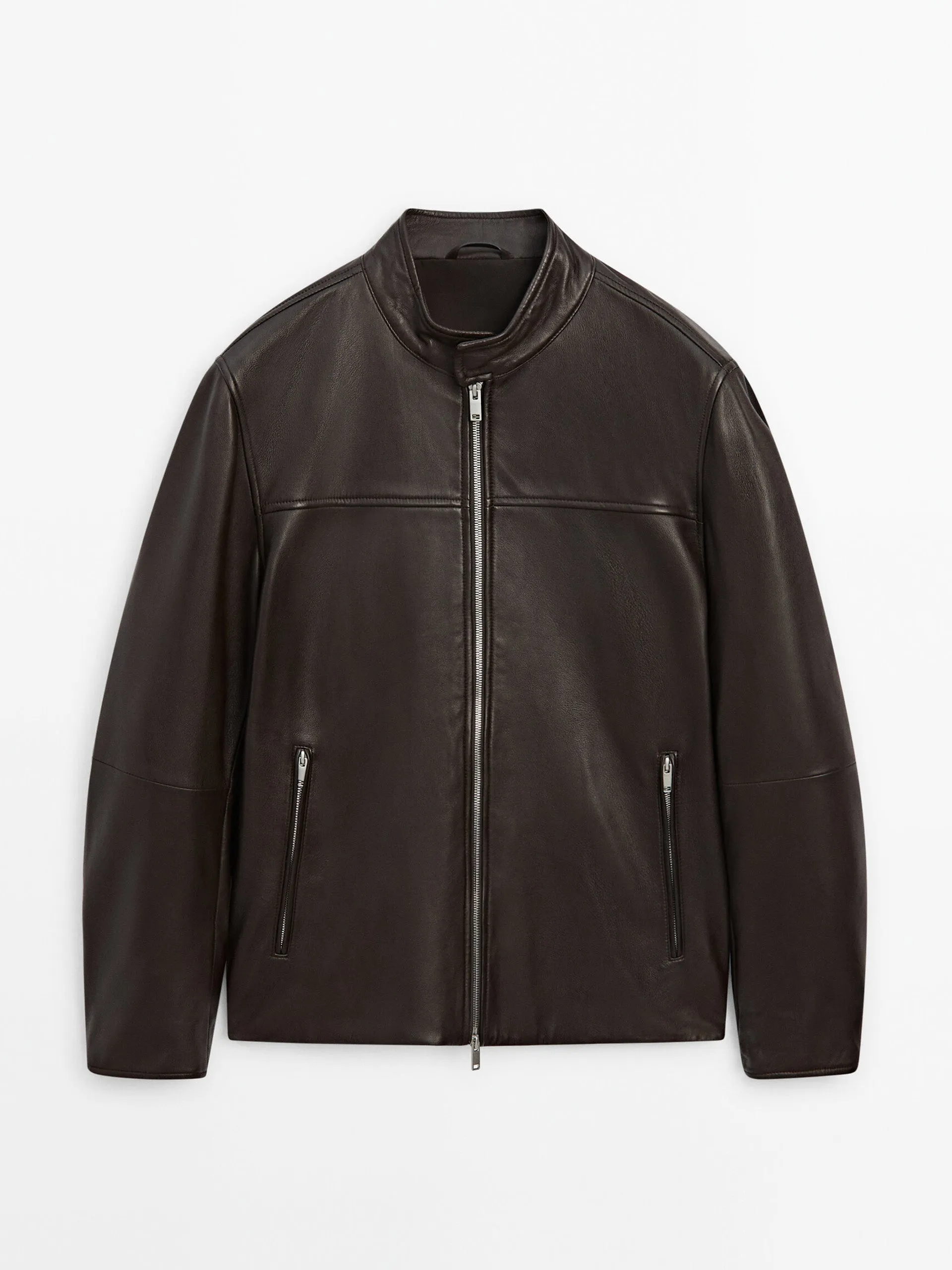 Nappa leather jacket with zip pockets