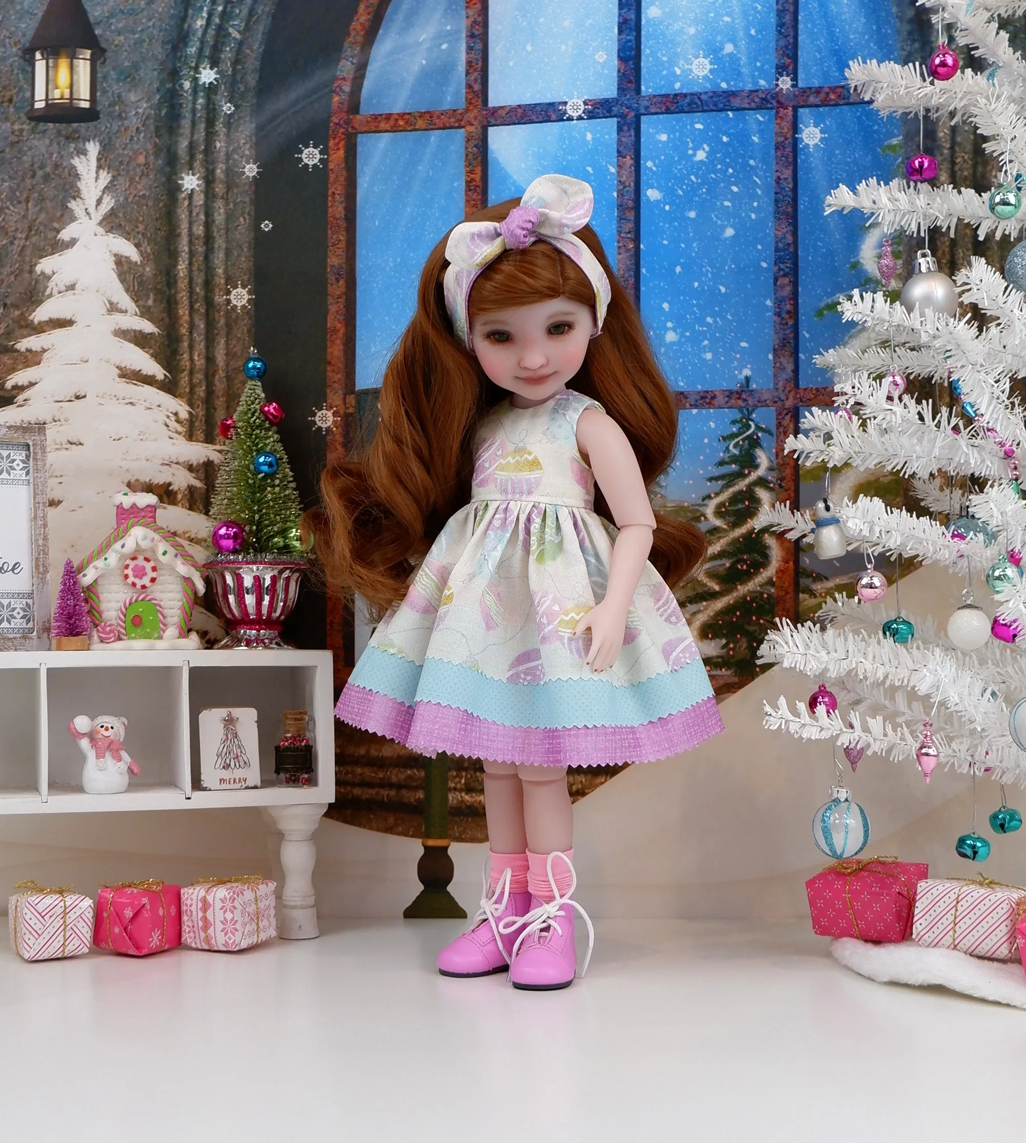 Pastel Ornaments - dress with boots for Ruby Red Fashion Friends doll