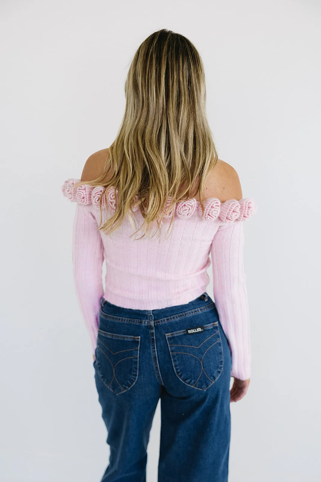 Posie Rosette Sweater - Pink