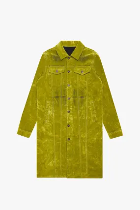 "NOCTURNE" GREEN SUEDE TRENCH COAT