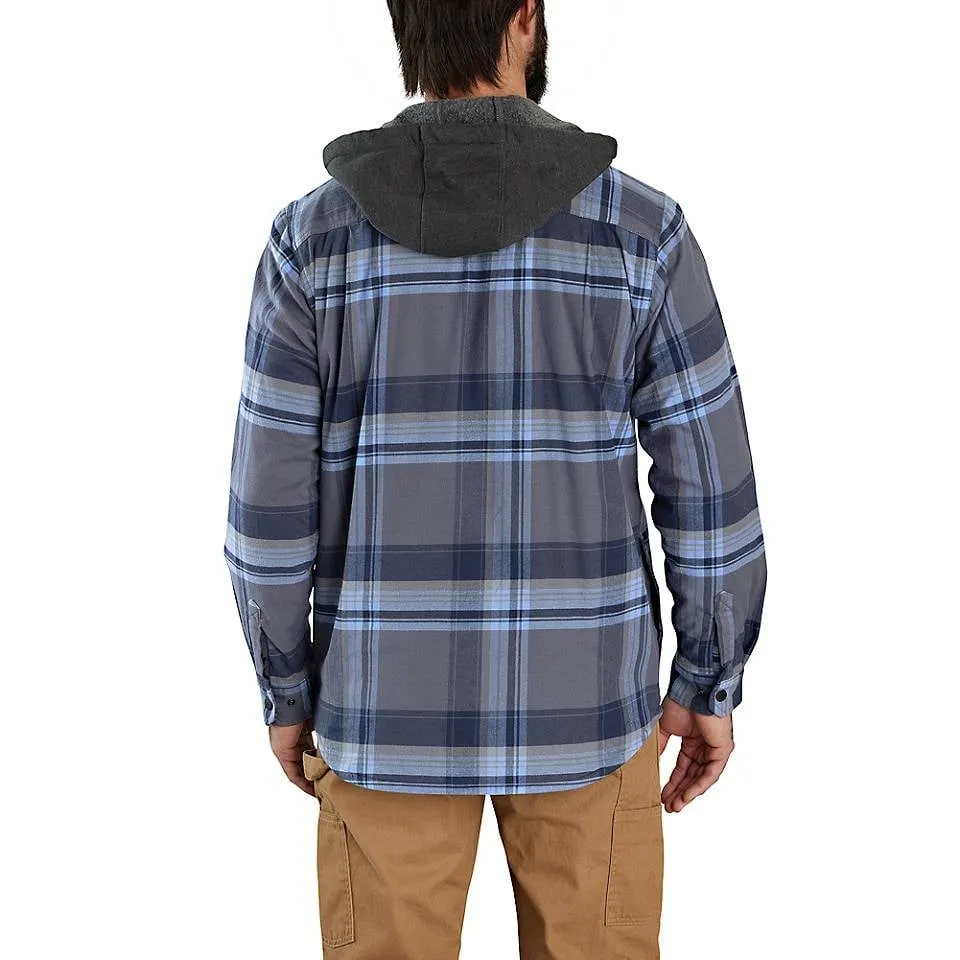 RUGGED FLEX RELAXED FIT FLANNEL FLEECE LINED HOODED SHIRT JAC