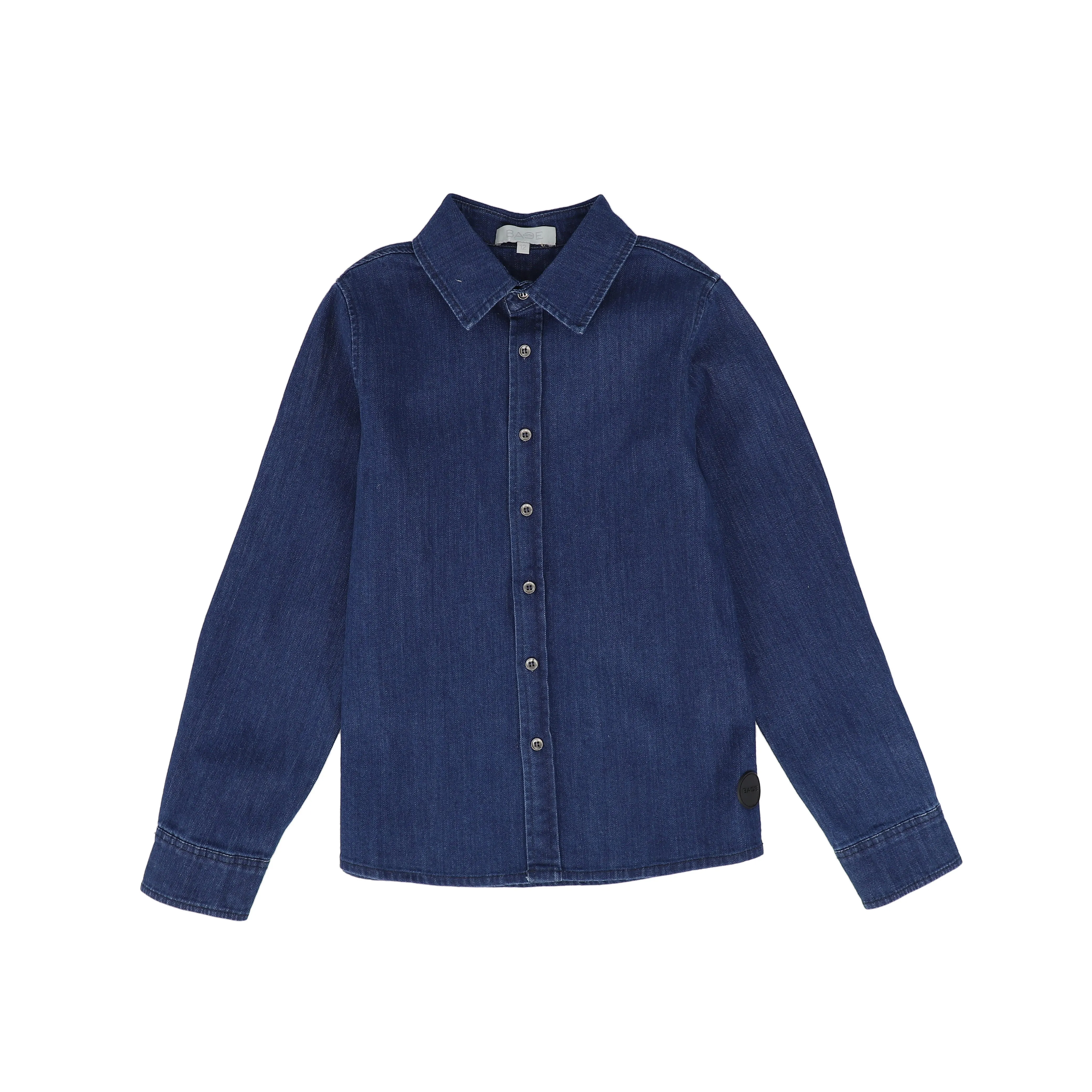 set outfit button down shirt and fringed midi skirt - denim