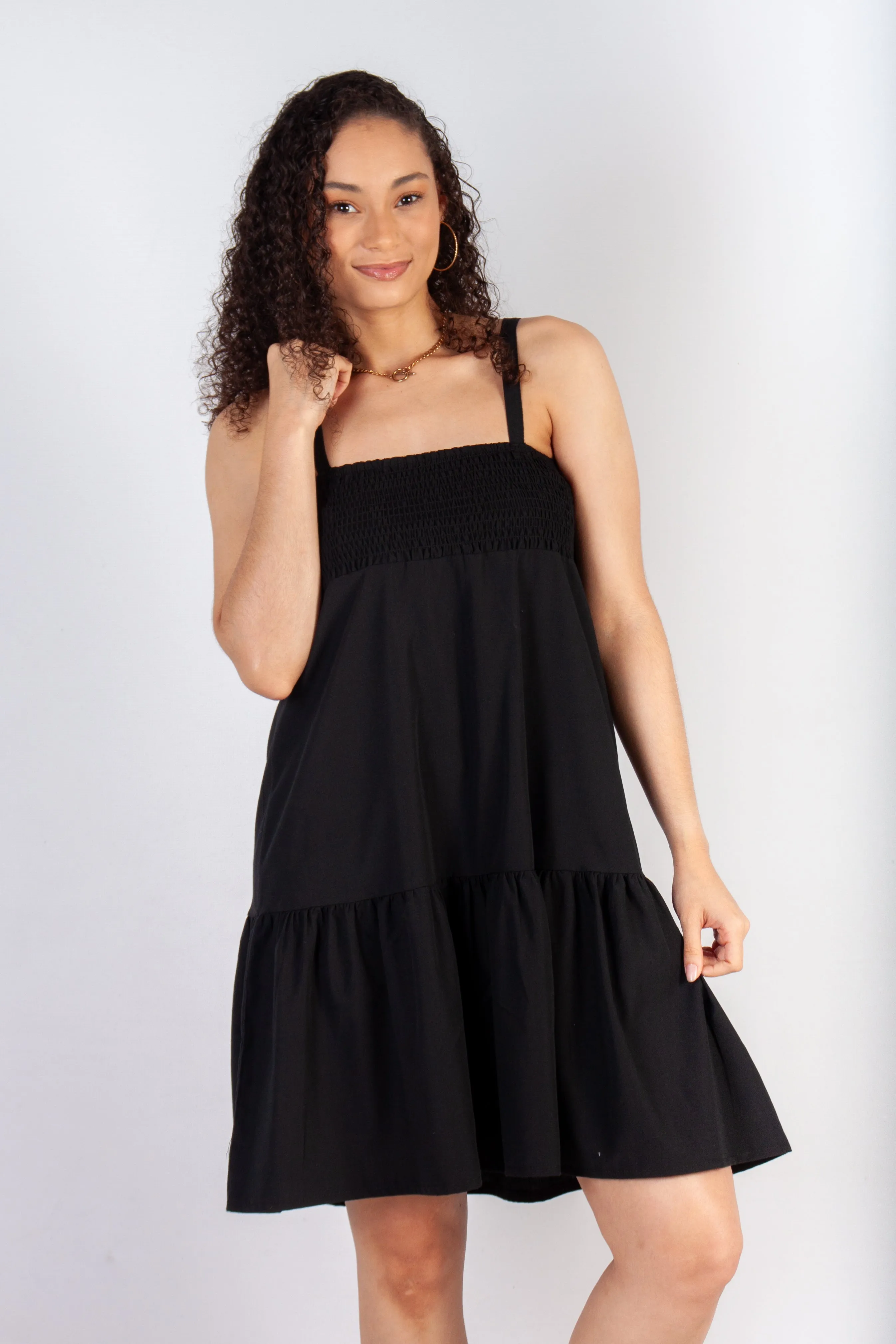 Shirred Babydoll Dress