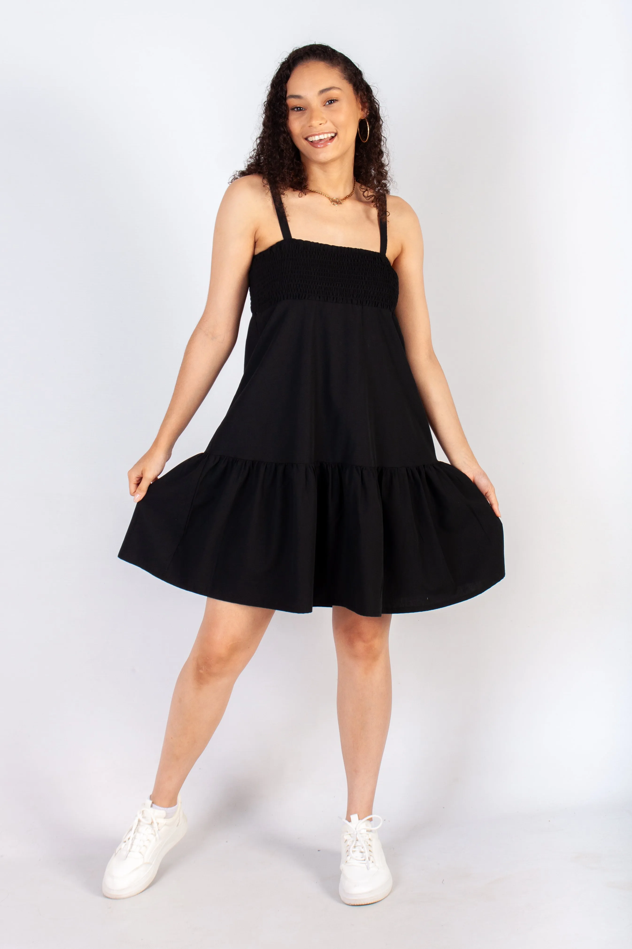 Shirred Babydoll Dress