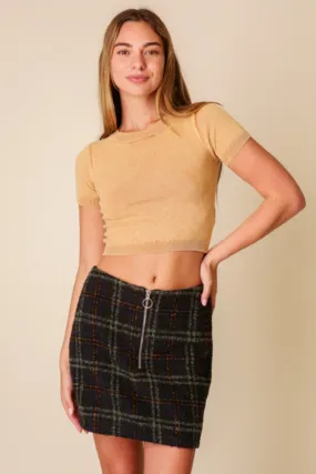  Short Sleeve Long Crop - Taupe