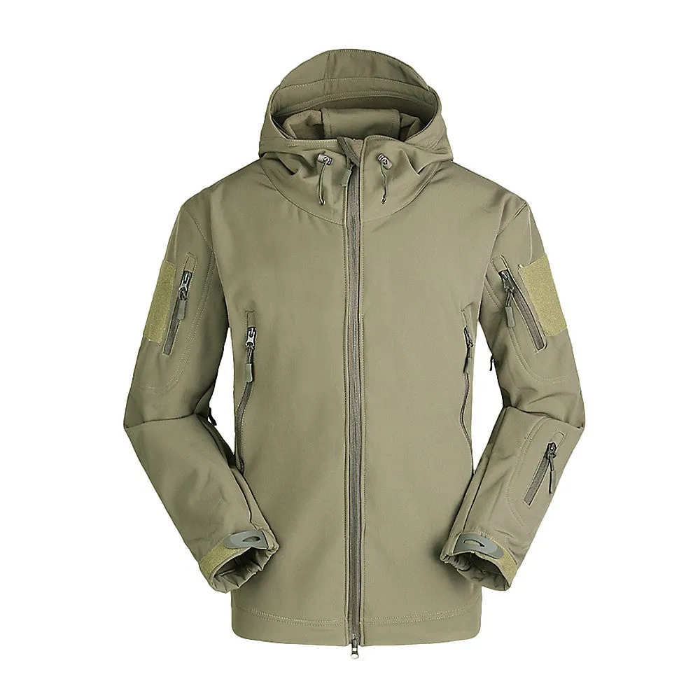 Sidiou Group Men Windproof Fleece Jacket Winter Warm Coat Outdoor Sport Hooded Ski Jacket Coat