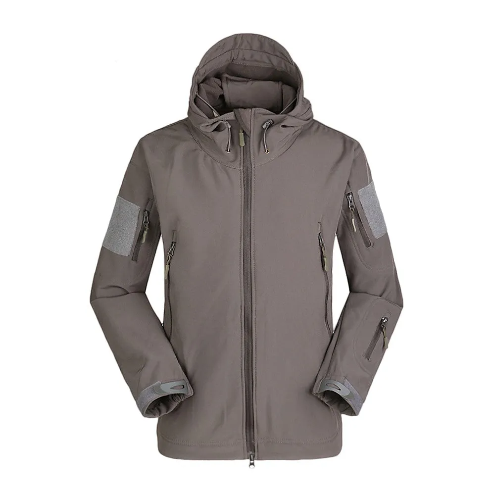 Sidiou Group Men Windproof Fleece Jacket Winter Warm Coat Outdoor Sport Hooded Ski Jacket Coat