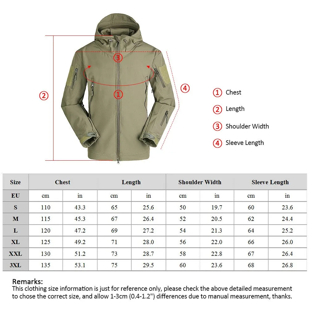 Sidiou Group Men Windproof Fleece Jacket Winter Warm Coat Outdoor Sport Hooded Ski Jacket Coat