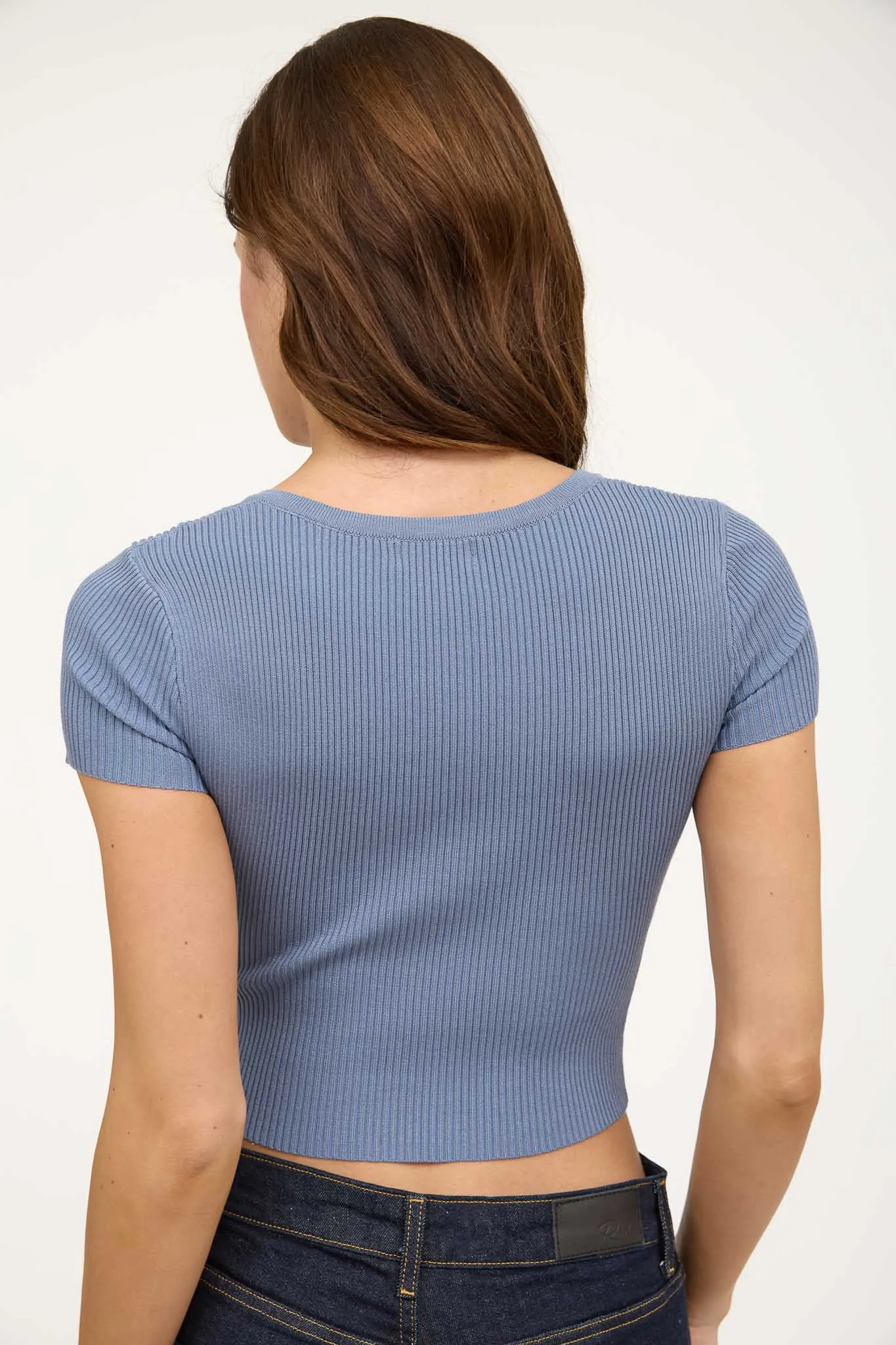 SNAP BUTTON SWEATER KNIT CROP TOP